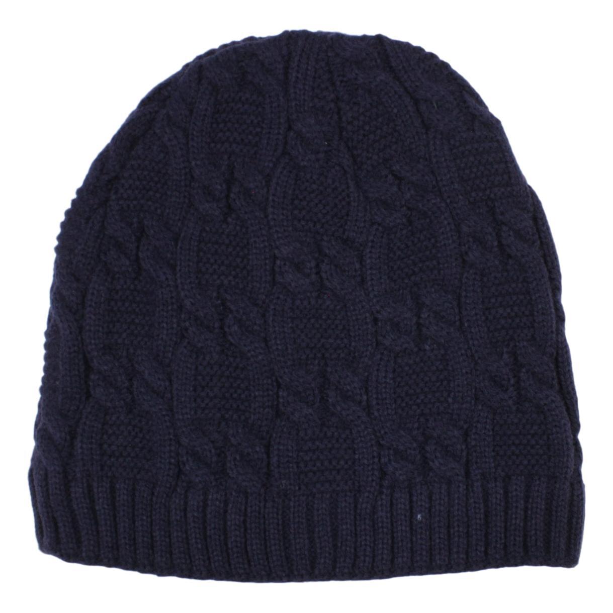 Mens Womens Unisex Beanie Winter Thermal Ski Warm Knitted Sherpa Plain Patterned - Picture 109 of 185