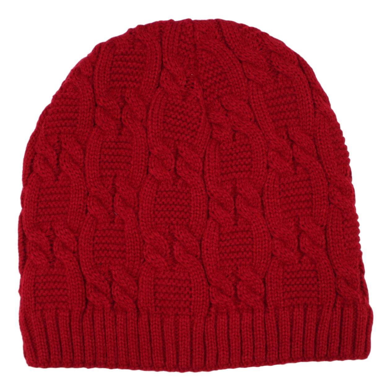 Mens Womens Unisex Beanie Winter Thermal Ski Warm Knitted Sherpa Plain Patterned - Picture 110 of 185