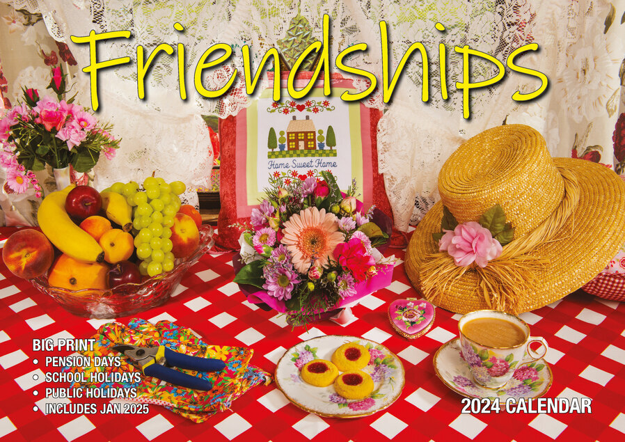 Friendships 2024 Rectangle Wall Calendar 13 Months by Bartel