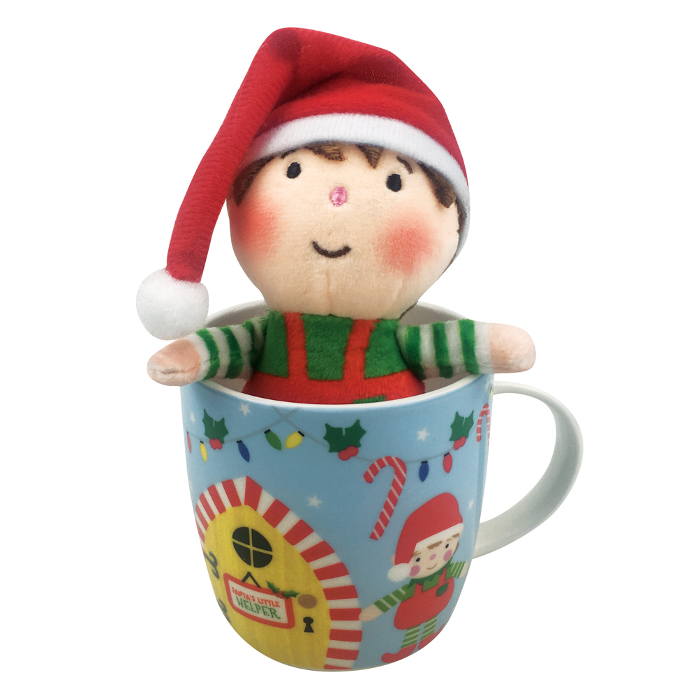 Christmas Novelty Mug Ceramic Tea Coffee Cup with Plush Toy KK Teacher ...