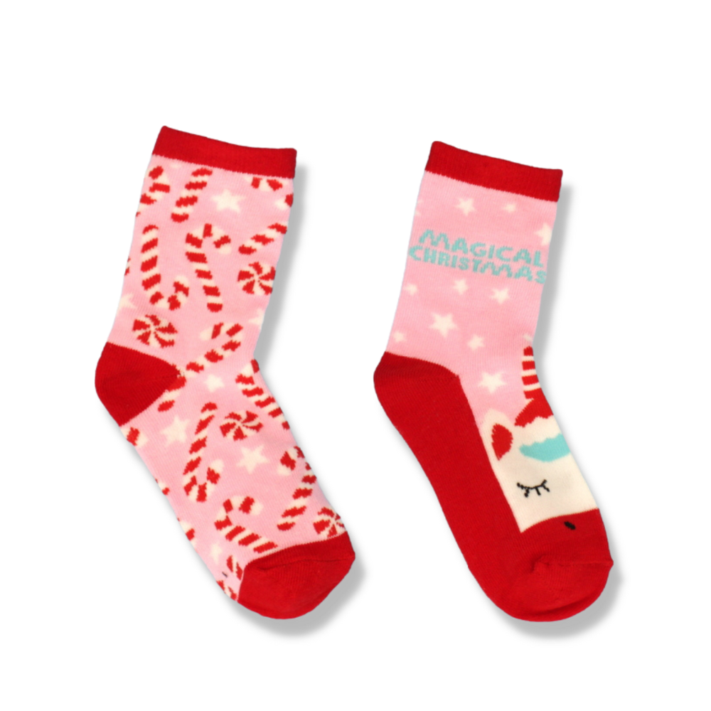 2 Pairs Kids Christmas Socks Comfy Unisex Cartoon Holiday Xmas Gift Girl Boy - Picture 6 of 9