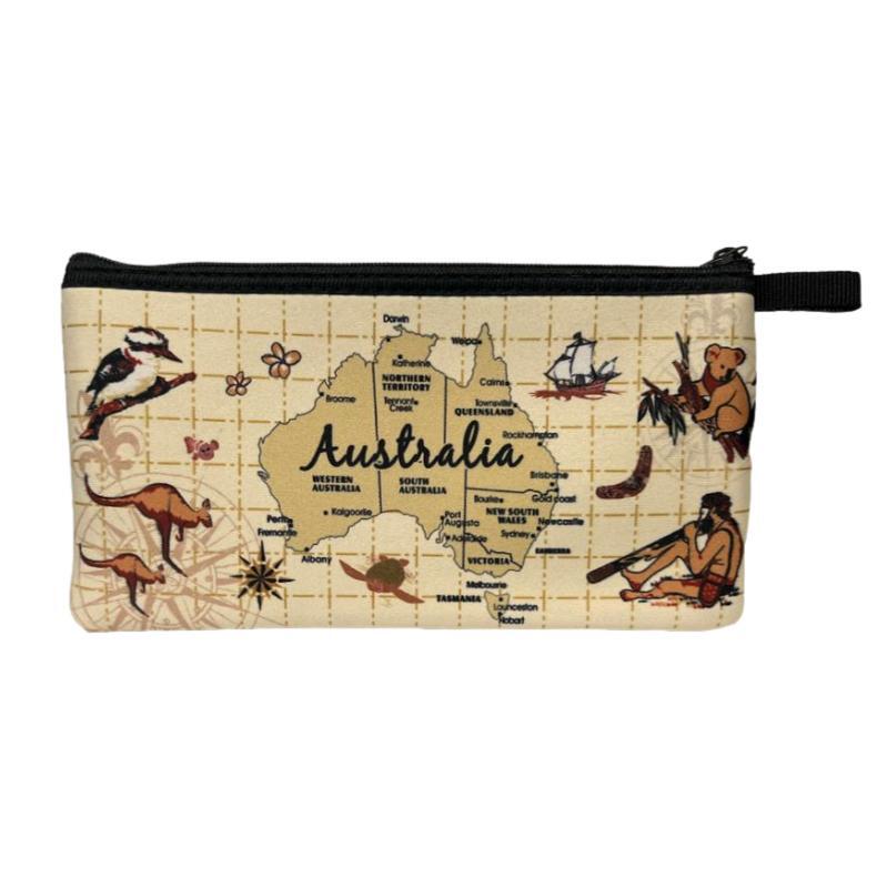 Neoprene Australian Souvenir Pencil Case Toiletries Pouch Zipped Bag Gift - Picture 9 of 19