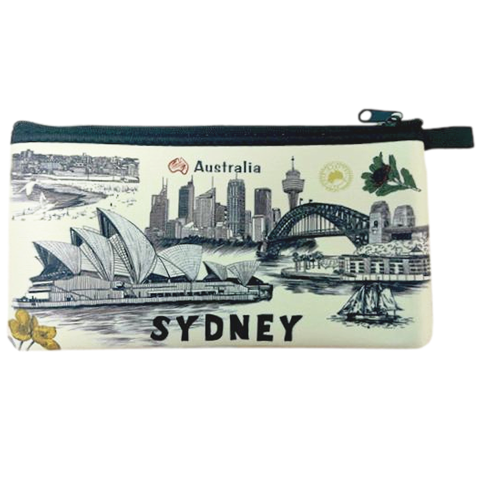Neoprene Australian Souvenir Pencil Case Toiletries Pouch Zipped Bag Gift - Picture 10 of 19