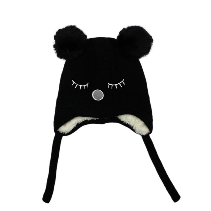 Kids Boys Girls Beanie Winter Warm Knitted Sherpa Plain Patterned - Picture 8 of 25
