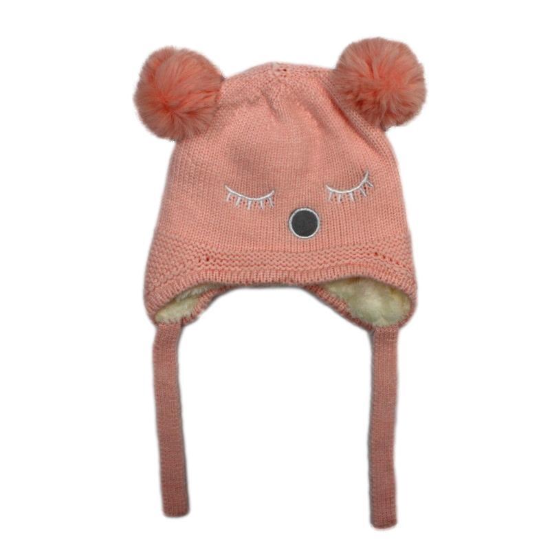 Kids Boys Girls Beanie Winter Warm Knitted Sherpa Plain Patterned - Picture 10 of 25