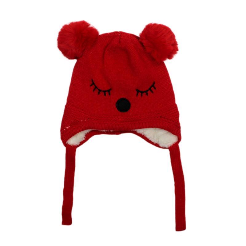Kids Boys Girls Beanie Winter Warm Knitted Sherpa Plain Patterned - Picture 11 of 25