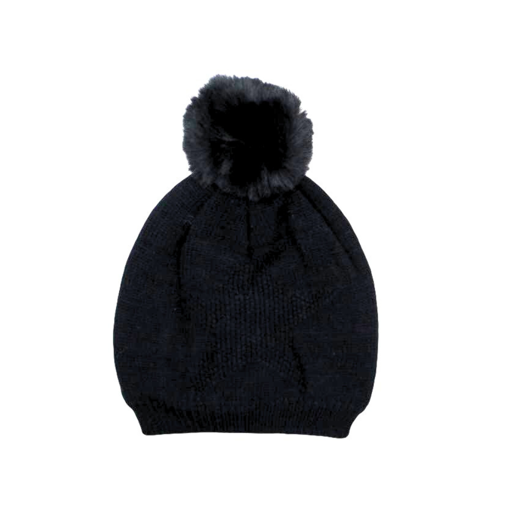 Kids Boys Girls Beanie Winter Warm Knitted Sherpa Plain Patterned - Picture 14 of 25