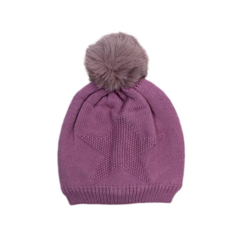 Kids Boys Girls Beanie Winter Warm Knitted Sherpa Plain Patterned - Picture 17 of 25