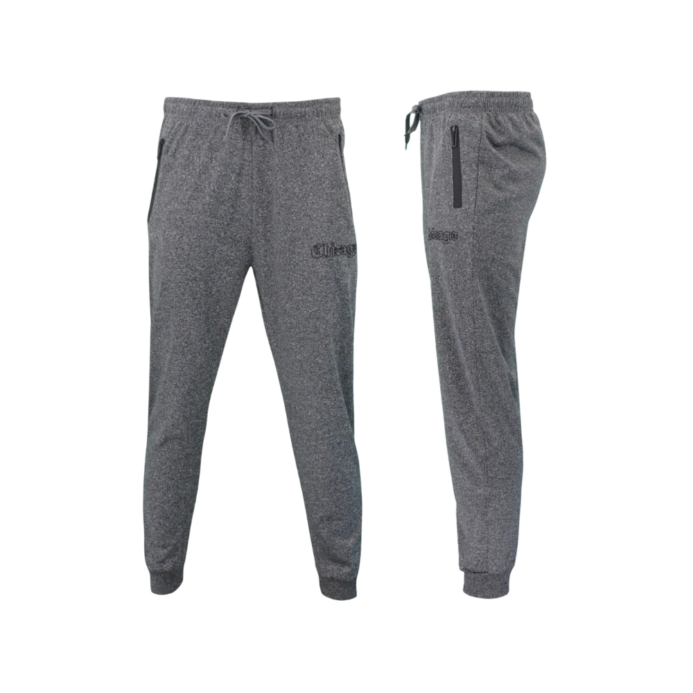 FIL Men's Lightweight Track Pants Jogger Sweats w Zip Pockets Chicago