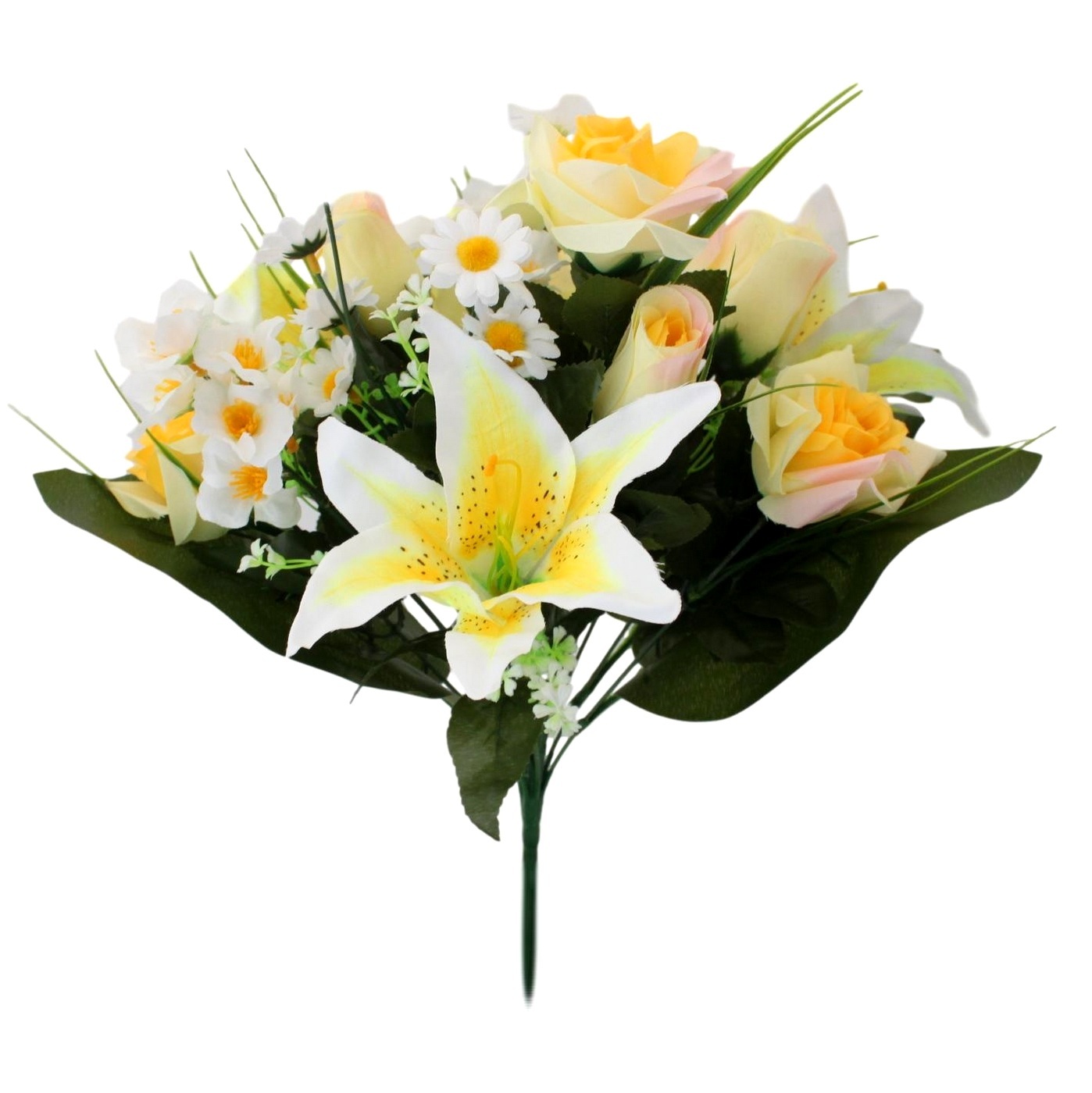 Artificial Fake Flowers Leaves Bunch Bouquet Greenery