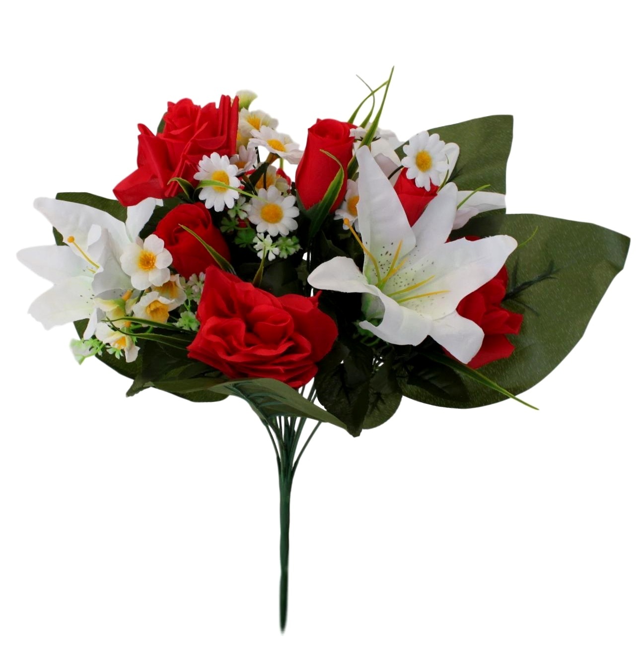 Bunch Artificial Fake Flowers Bouquet Greenery Foliage Leaf Roses