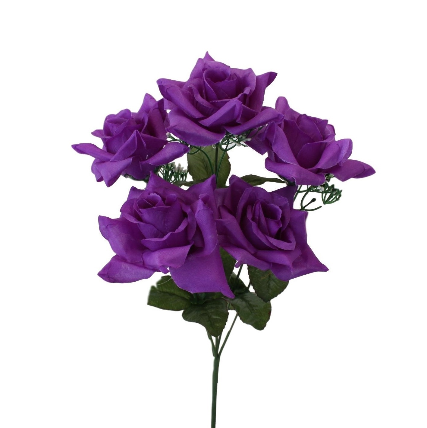 Bunch Artificial Fake Flowers Bouquet Greenery Foliage Leaf Roses