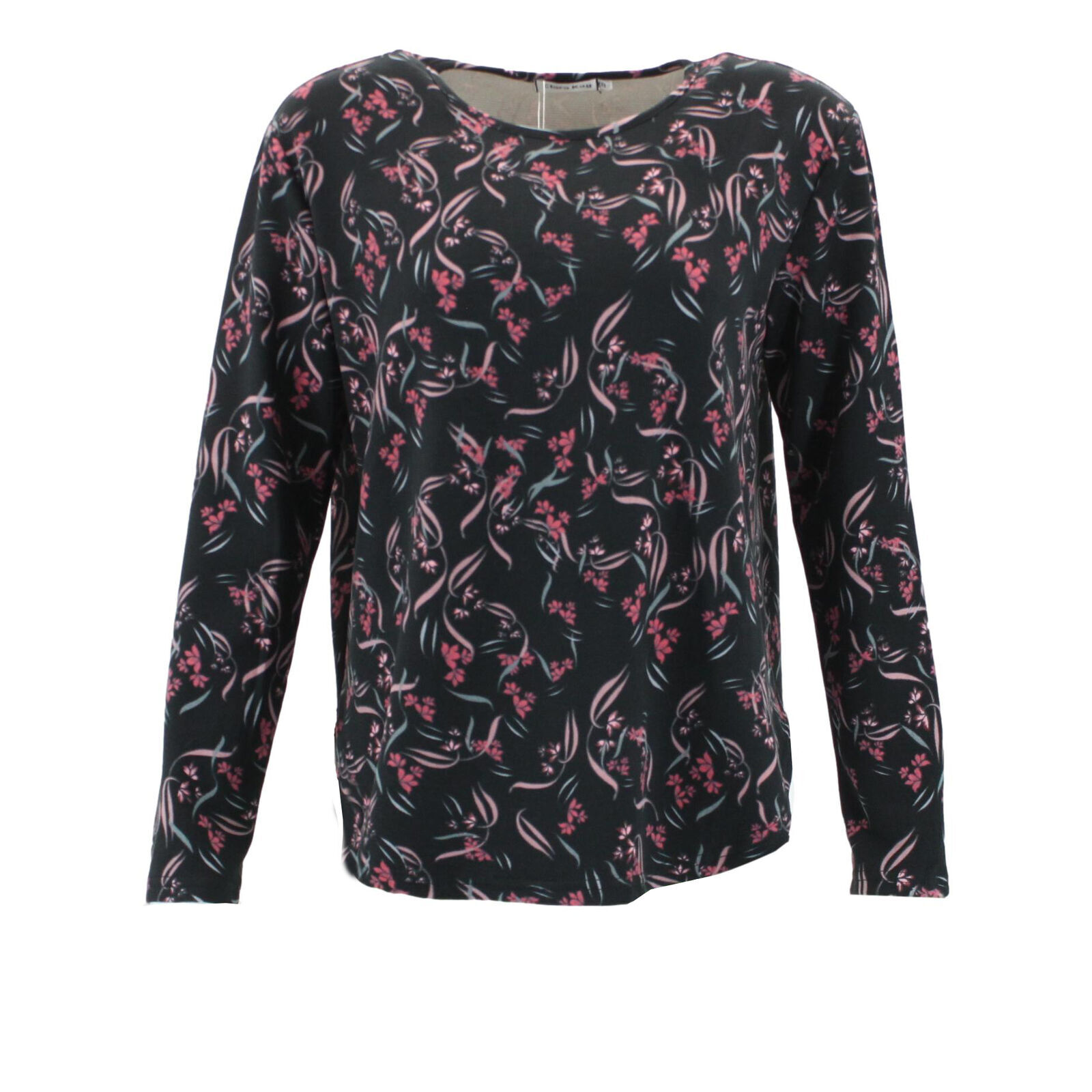 FIL Women's Floral Print Long Sleeve Crew Neck Thermal Warm Top Pullover - Picture 8 of 21