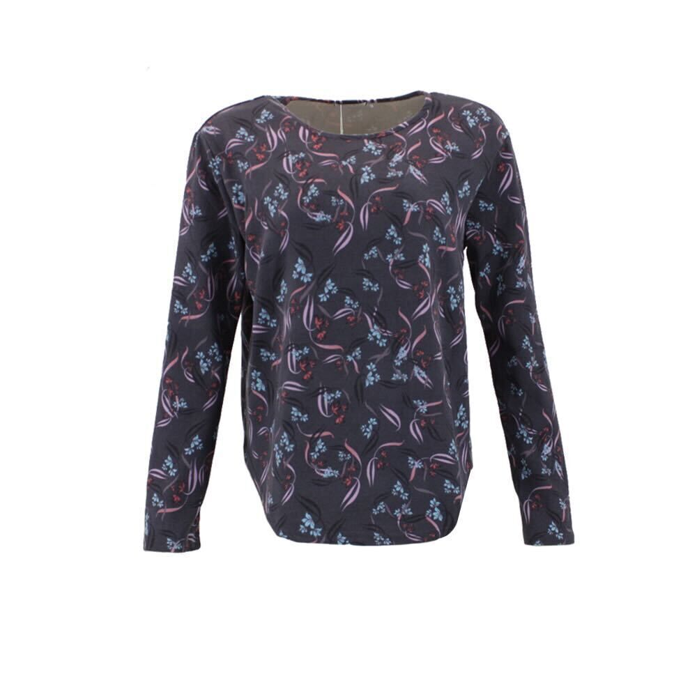 FIL Women's Floral Print Long Sleeve Crew Neck Thermal Warm Top Pullover - Picture 15 of 21