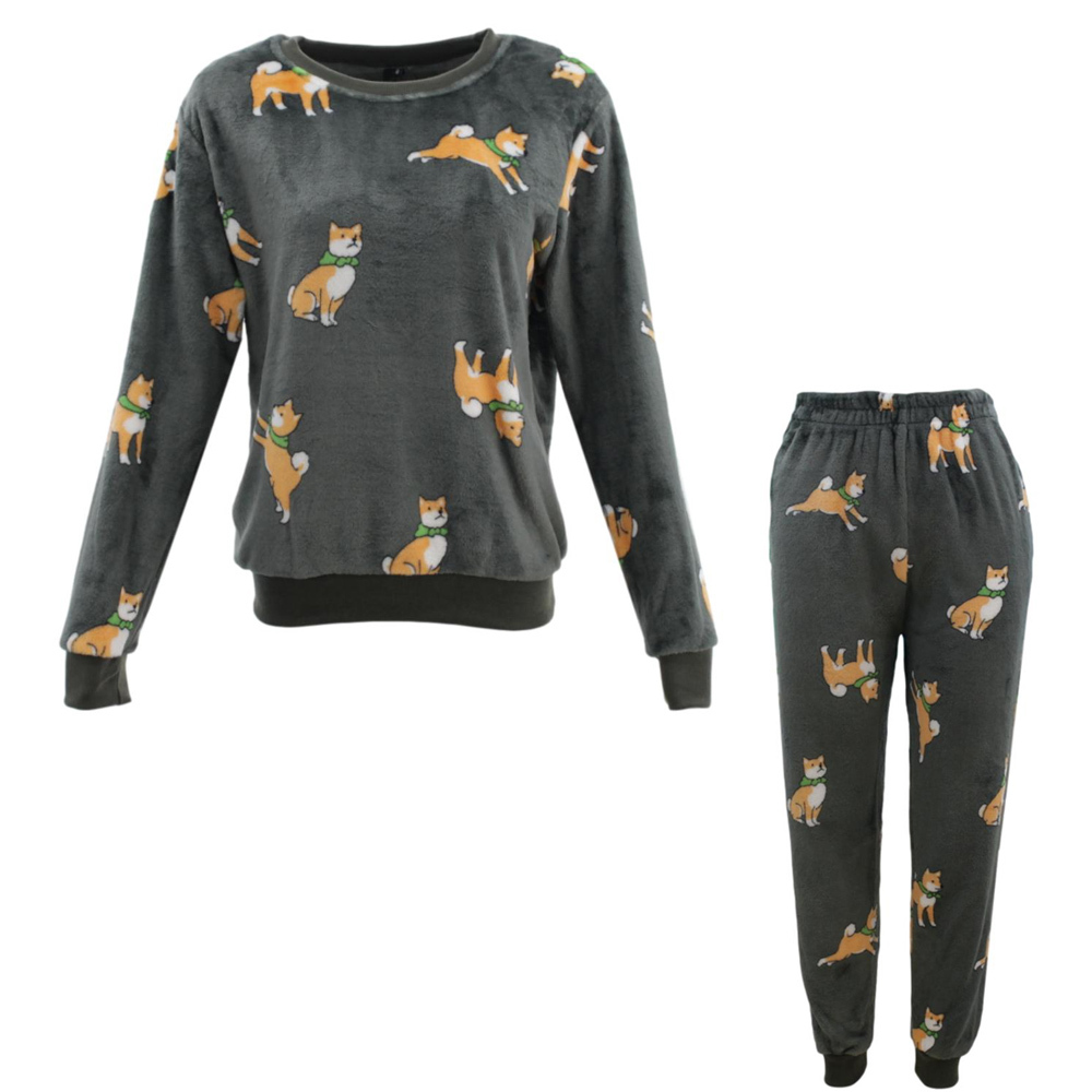 FIL Womens Plush 2pc Set Pyjama Loungewear Fleece Pajamas PJs Sleepwear w Prints - Picture 22 of 153