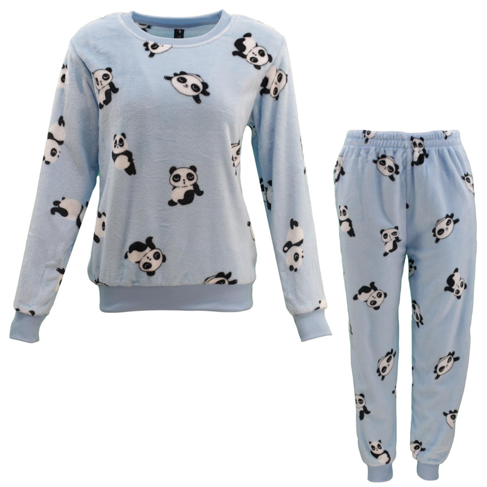 FIL Womens Plush 2pc Set Pyjama Loungewear Fleece Pajamas PJs Sleepwear w Prints - Picture 55 of 153