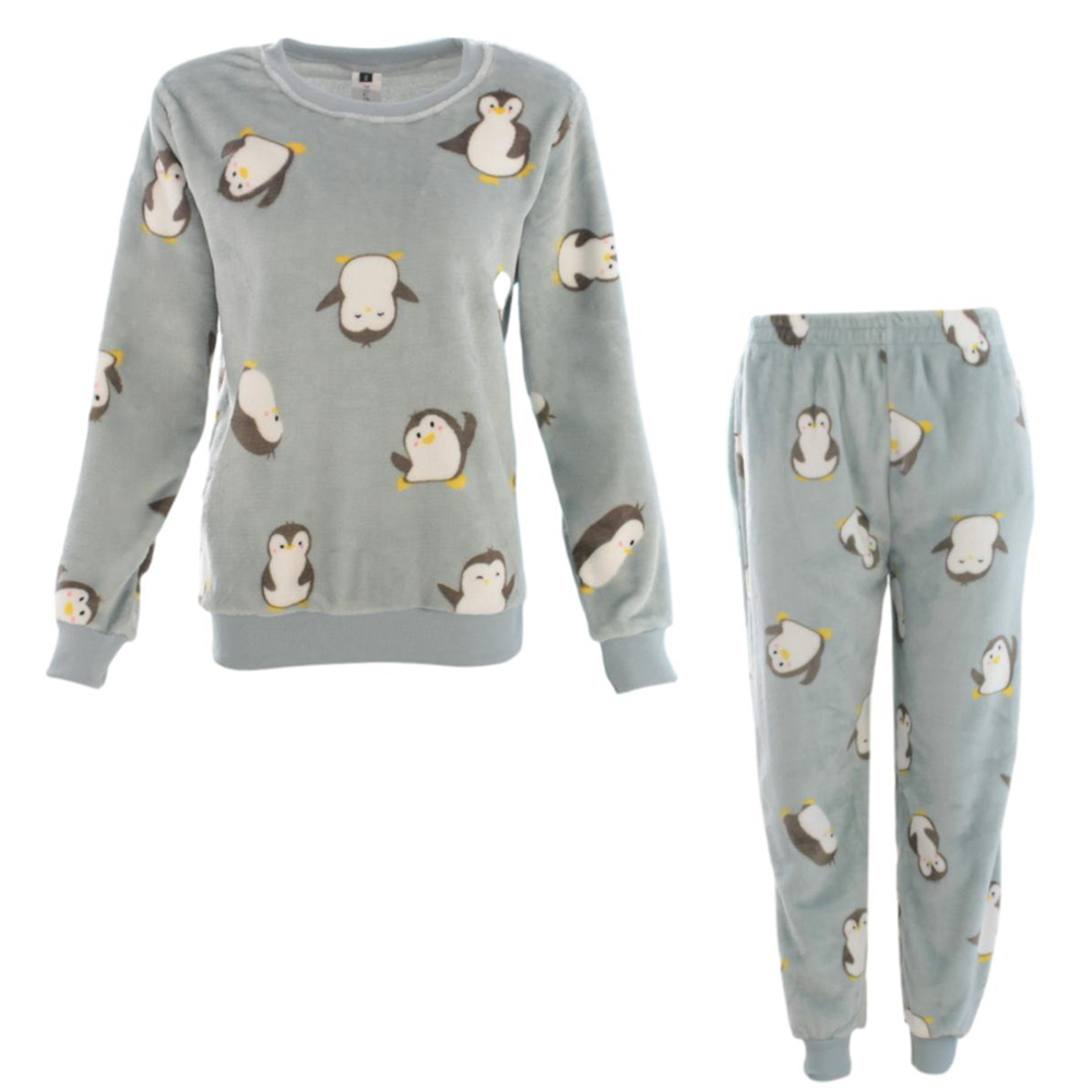 FIL Womens Plush 2pc Set Pyjama Loungewear Fleece Pajamas PJs Sleepwear w Prints - Picture 82 of 153