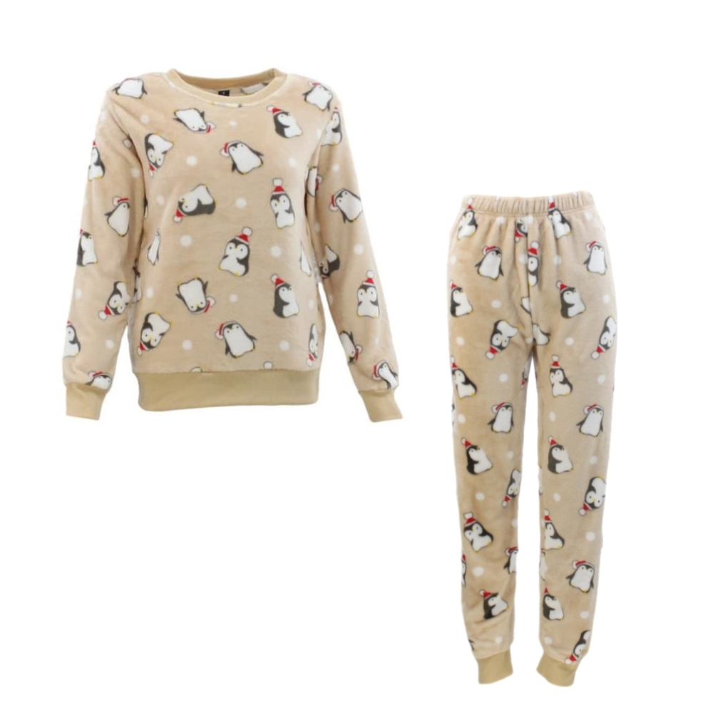 FIL Womens Plush 2pc Set Pyjama Loungewear Fleece Pajamas PJs Sleepwear w Prints - Picture 90 of 153