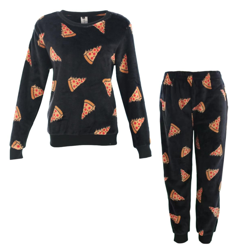 FIL Womens Plush 2pc Set Pyjama Loungewear Fleece Pajamas PJs Sleepwear w Prints - Picture 97 of 153