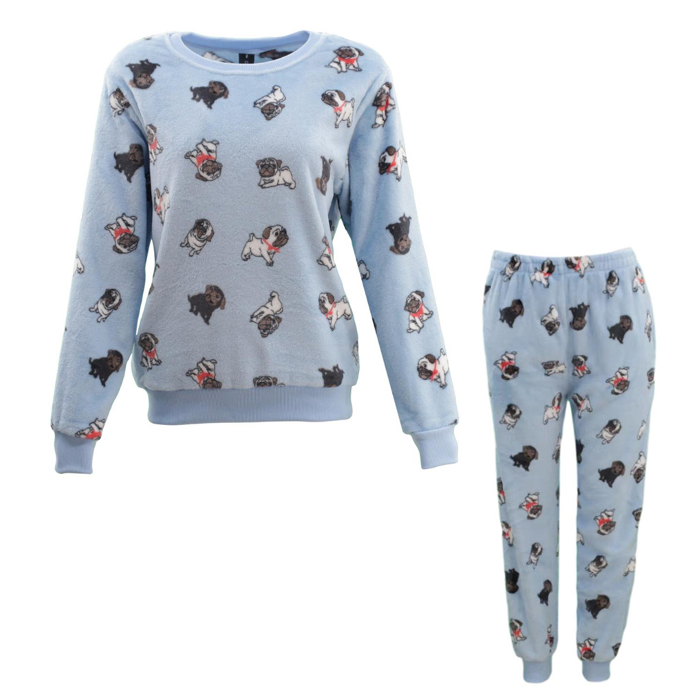 FIL Womens Plush 2pc Set Pyjama Loungewear Fleece Pajamas PJs Sleepwear w Prints - Picture 105 of 153