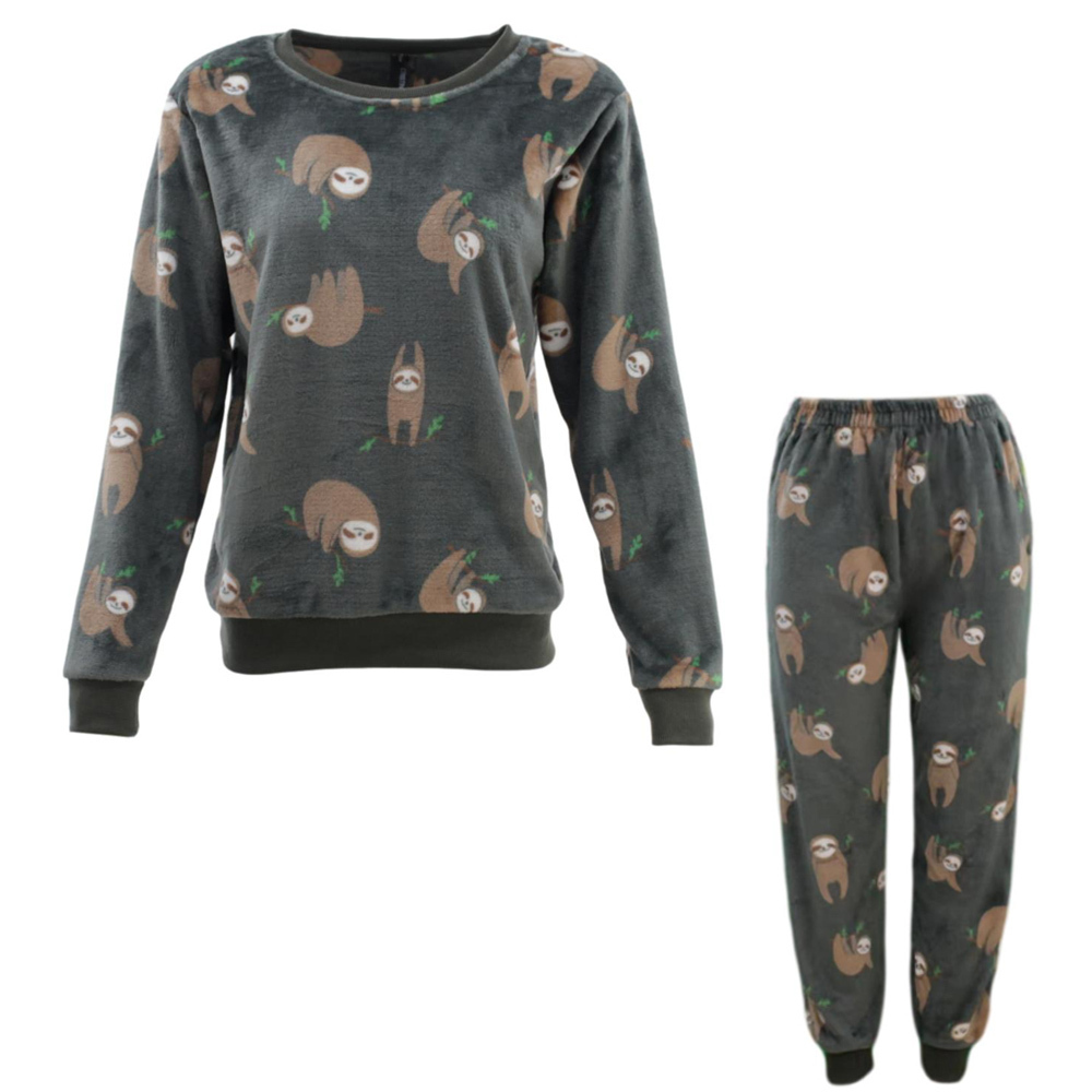 FIL Womens Plush 2pc Set Pyjama Loungewear Fleece Pajamas PJs Sleepwear w Prints - Picture 117 of 153