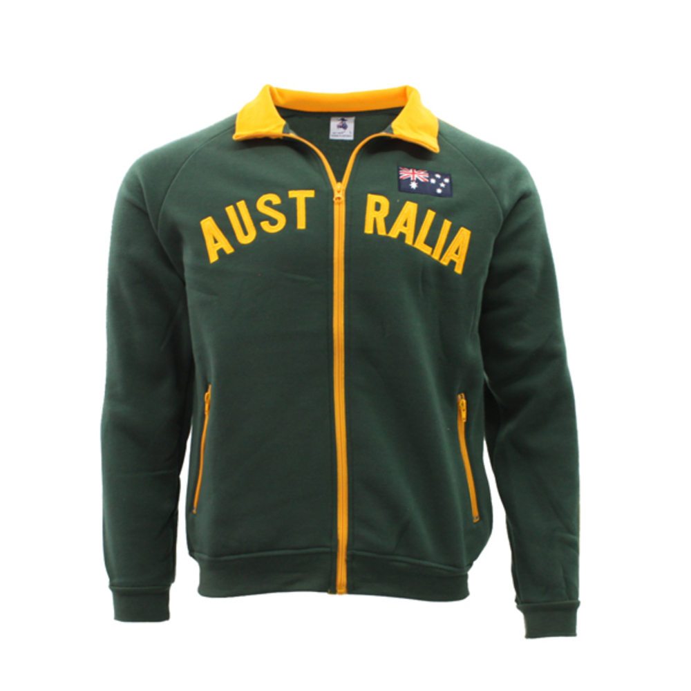 Adult Zipup Jacket Jumper for Australia Day Souvenir Green & Gold eBay
