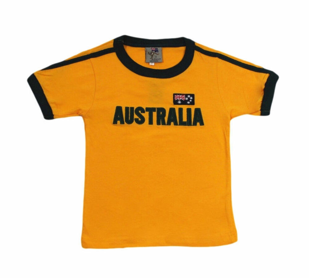 Kids Australia Day Souvenir T Shirt Cotton Embroidery Flag ...