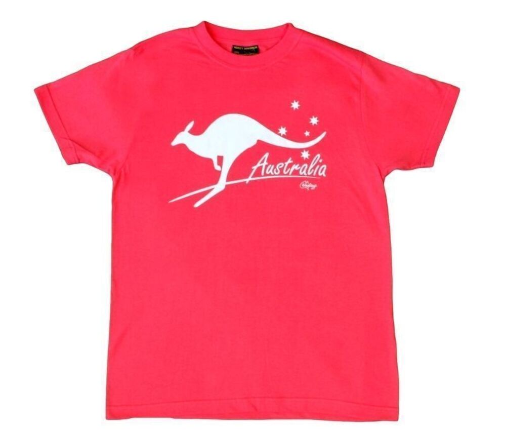 FIL Adult T Shirt Australia Day Souvenir 100 Cotton Australia Kangaroo