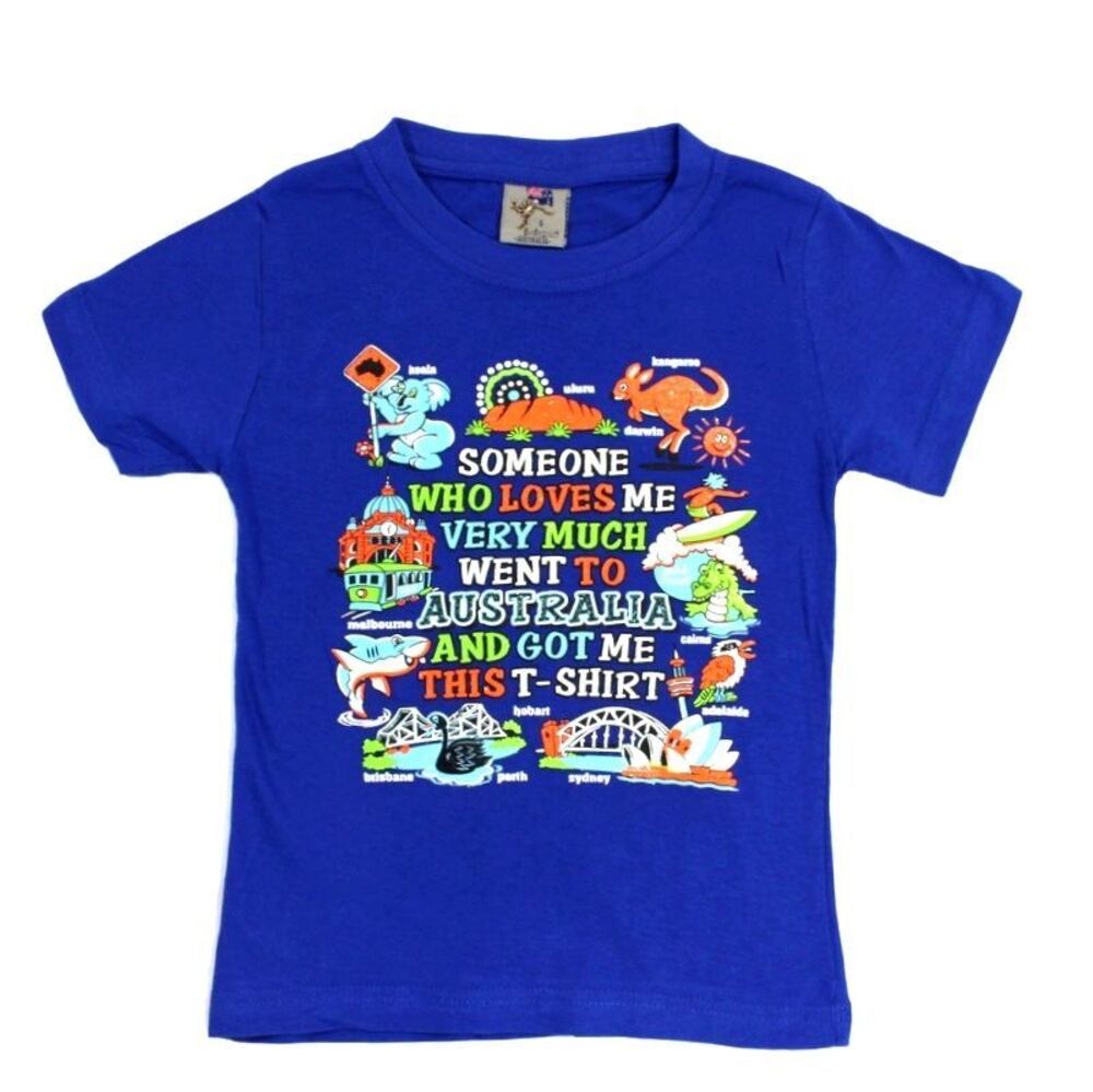 Kids Glitter TShirt Australian Australia Day Souvenir Gift 100 Cotton