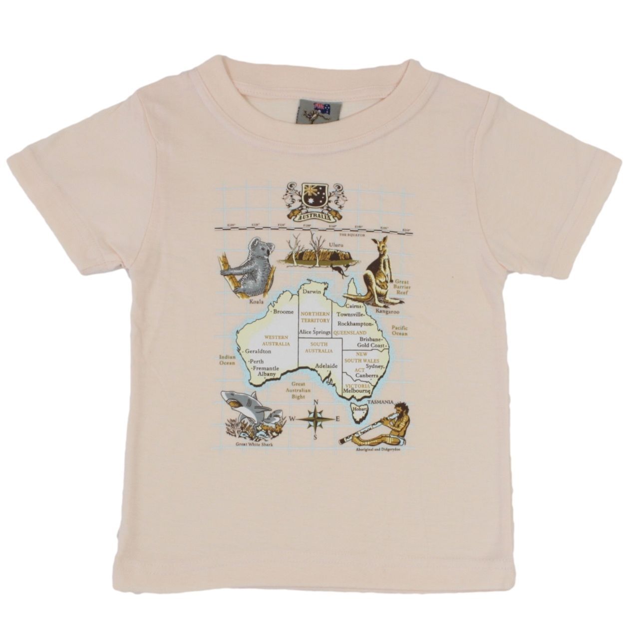 Kids Baby Shirt Australian Australia Souvenir Cotton Sz 0-14 – Vintage Map | eBay