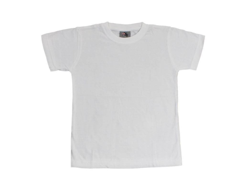 NEW Kids Childrens Boys Girls Plain T Shirt 100% Cotton 2-14 White ...