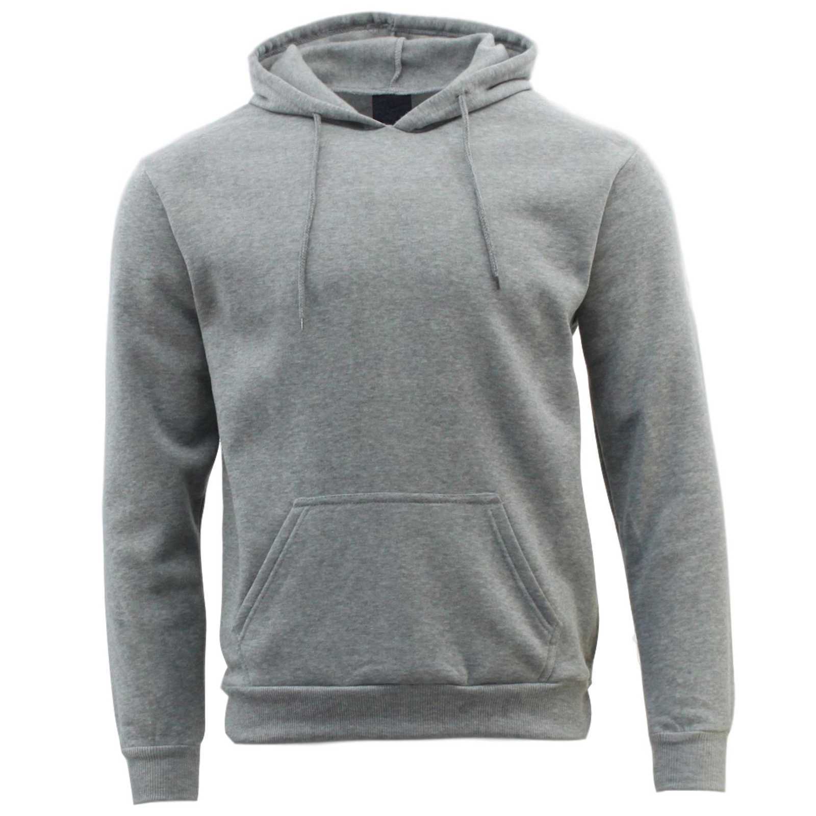 Adult Men's Unisex Basic Plain Hoodie Jumper Pullover Sweater ...