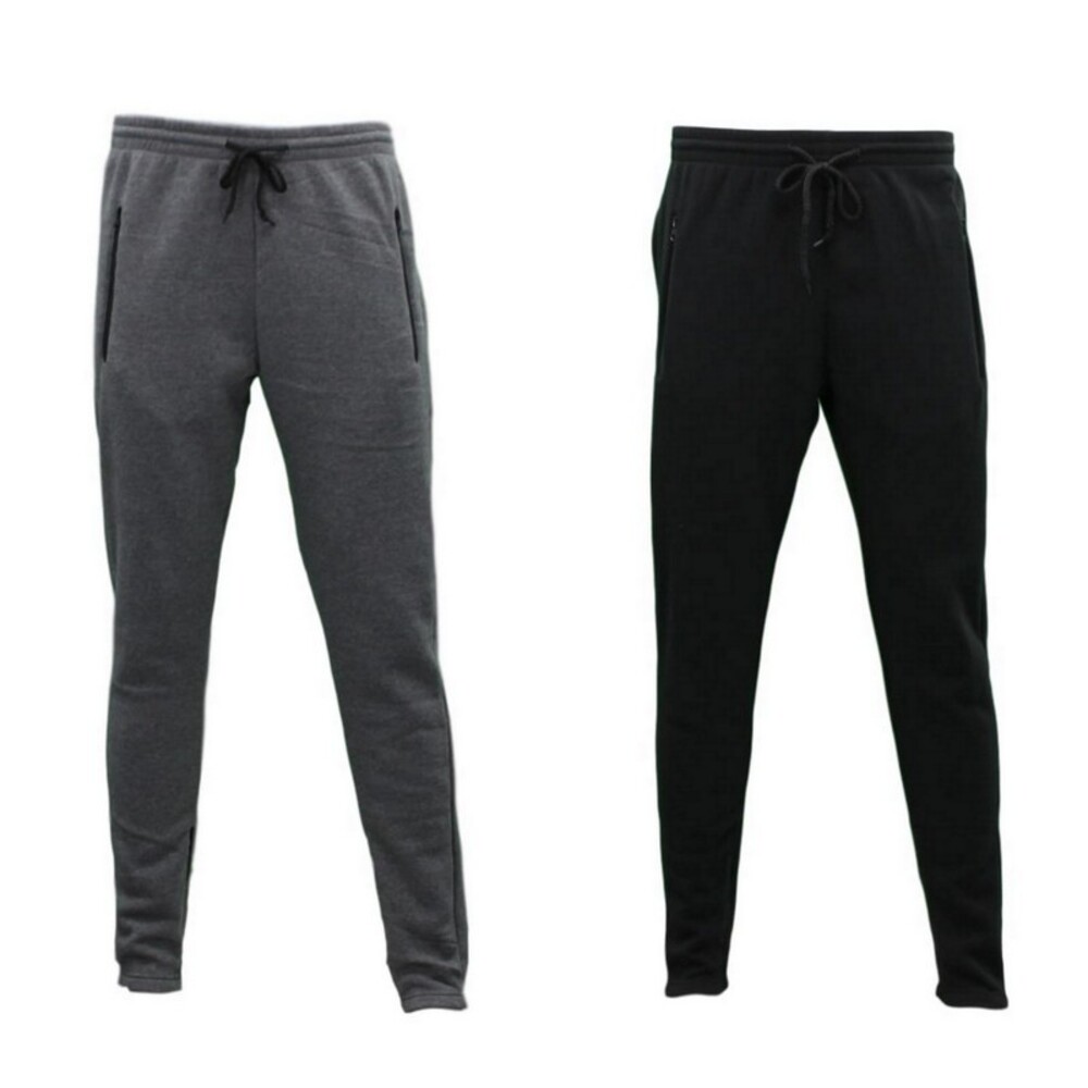 Fleece Skinny Track Pants Zip Pockets 