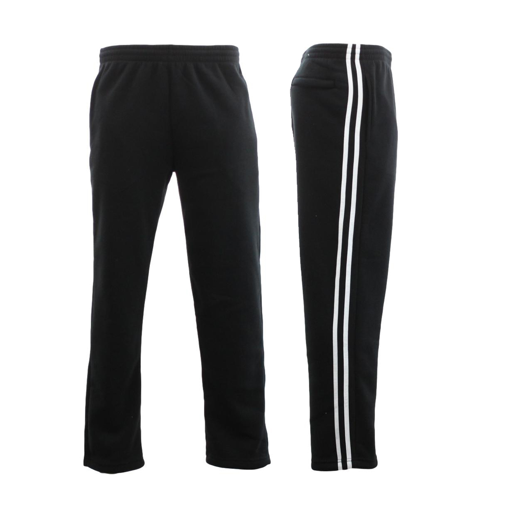 NEW Men's Fleece Lined Track Pants w Zip Pocket Striped Casual Track ...