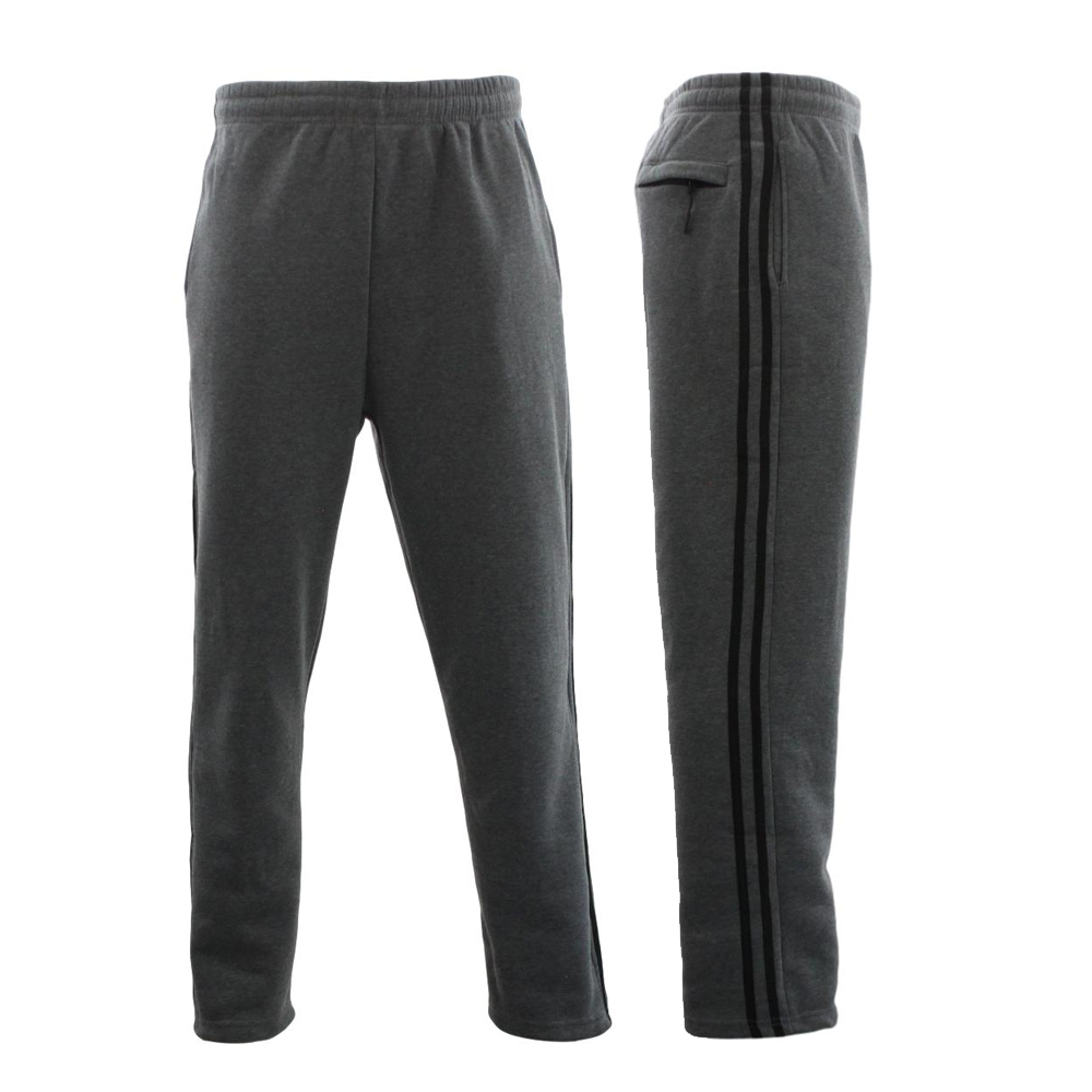 NEW Men's Fleece Lined Track Pants w Zip Pocket Striped Casual Track Suit Pants - Picture 14 of 29