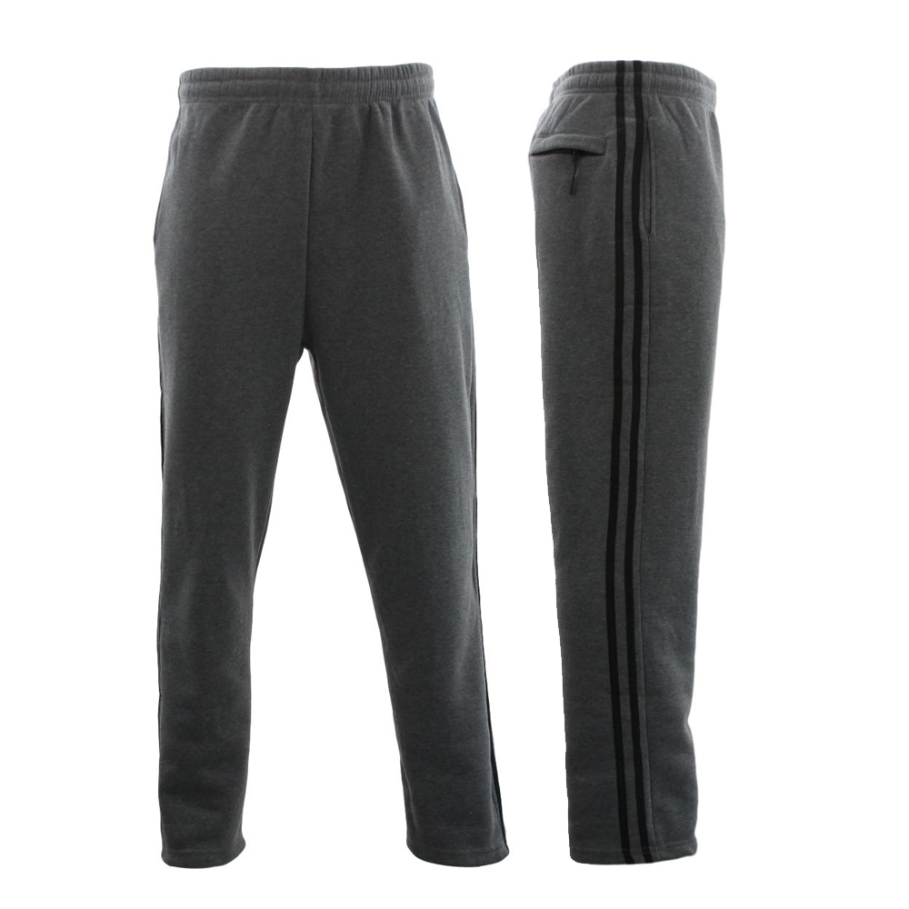 NEW Men's Fleece Lined Track Pants w Zip Pocket Striped Casual Track ...
