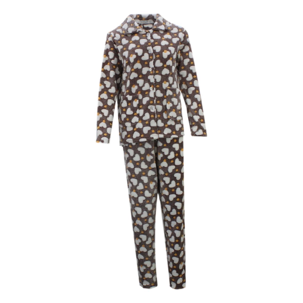 Women's Supersoft Pyjama Plush Loungewear Fleece Sleepwear Pajamas Set ...