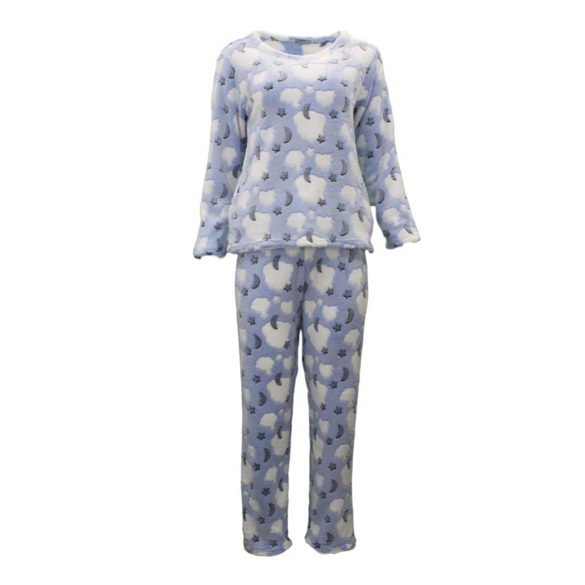 Women's Supersoft Pyjama Plush Loungewear Fleece Sleepwear Pajamas Set  Winter PJ - FIL