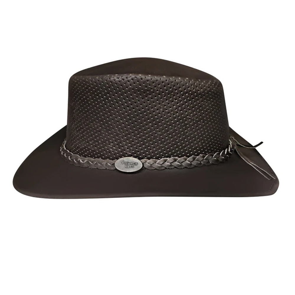 Sombrero australiano de Bush sombrero de vaquero estilo occidental outback cuero disponible en Negro y Brown