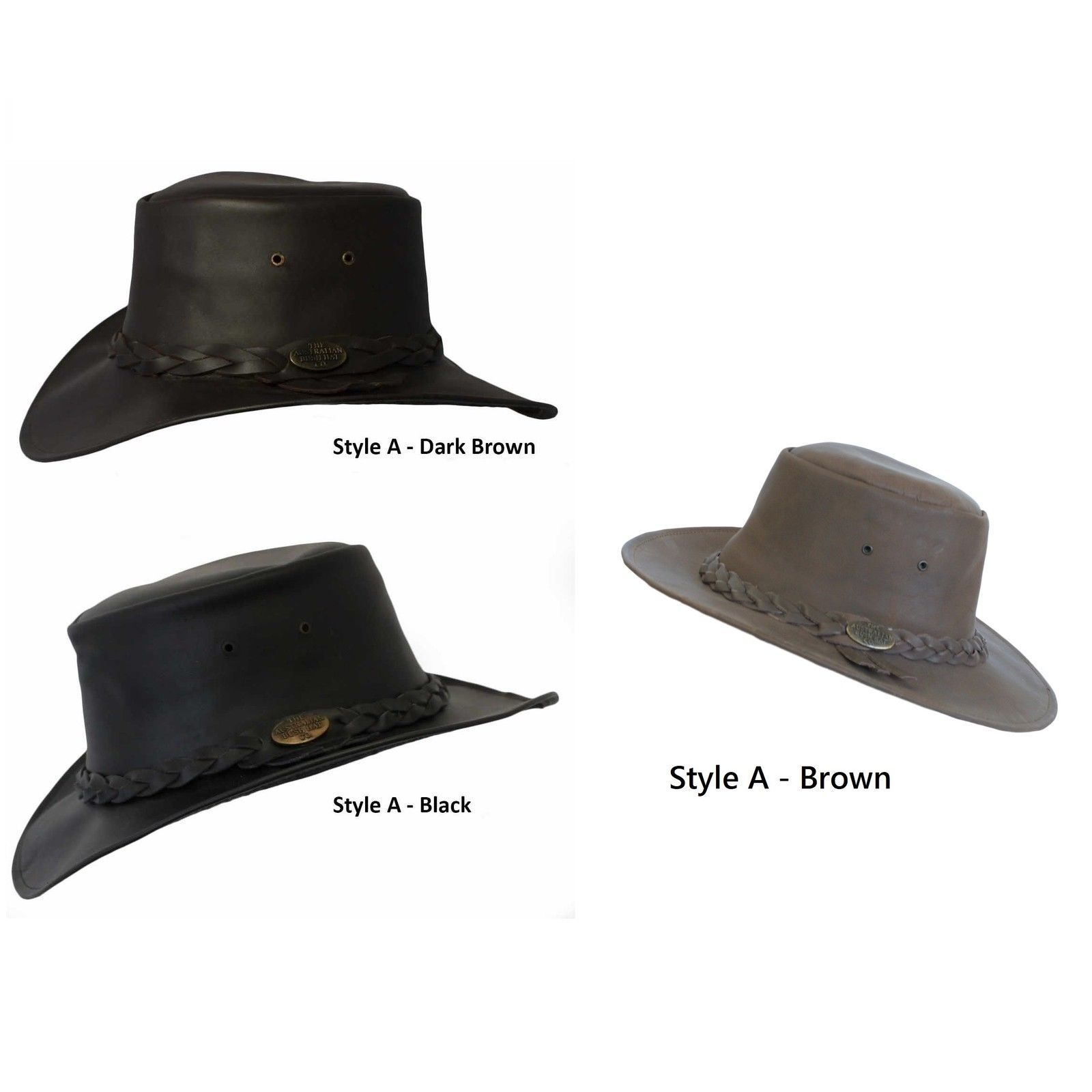 NEW Australian Aussie Outback Bush Hat Buffalo Leather Akubra Style