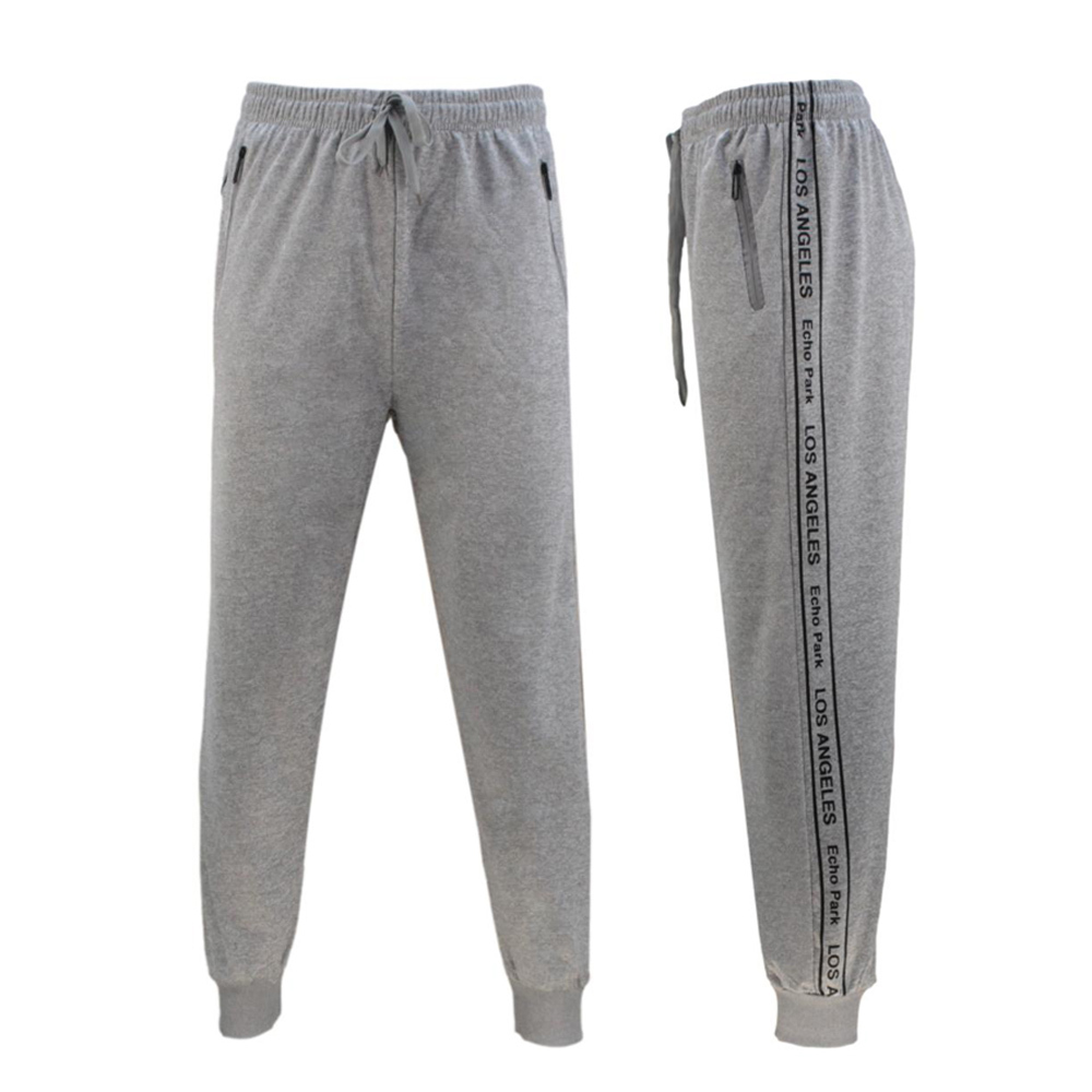 Men's Track Pants Jogger Cuffed Trousers Trackies Sweat Pants - LOS ANGELES - Picture 17 of 17