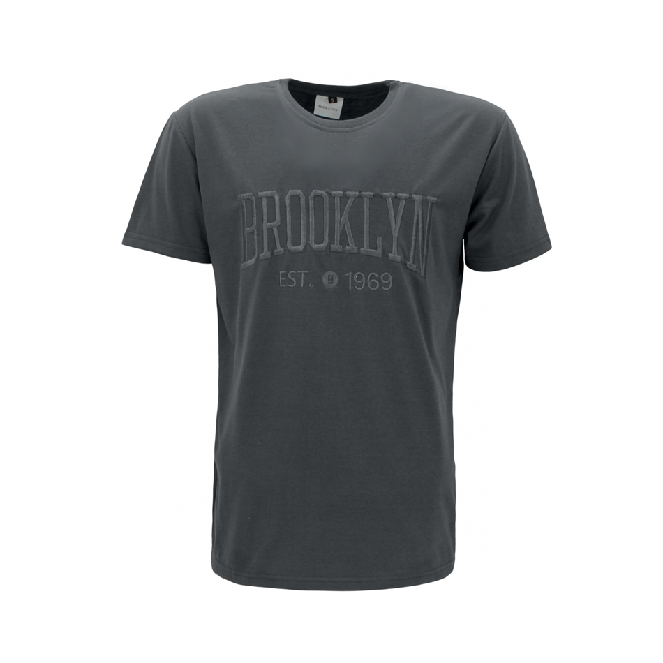 FIL Men's Embroidered Cotton Crew Neck T-Shirt Tee Short Sleeve - Brooklyn - Picture 17 of 25
