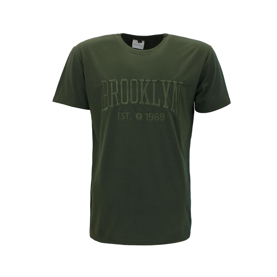 FIL Men's Embroidered Cotton Crew Neck T-Shirt Tee Short Sleeve - Brooklyn - Picture 21 of 25