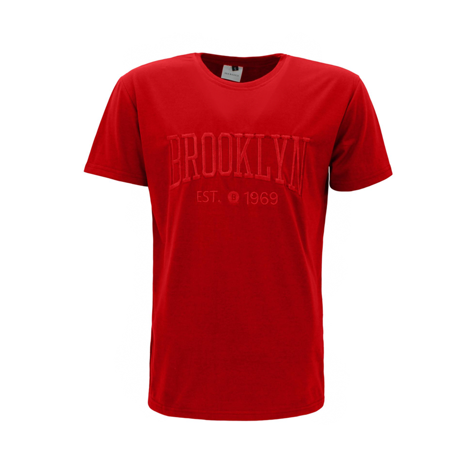 FIL Men's Embroidered Cotton Crew Neck T-Shirt Tee Short Sleeve - Brooklyn - Picture 8 of 25