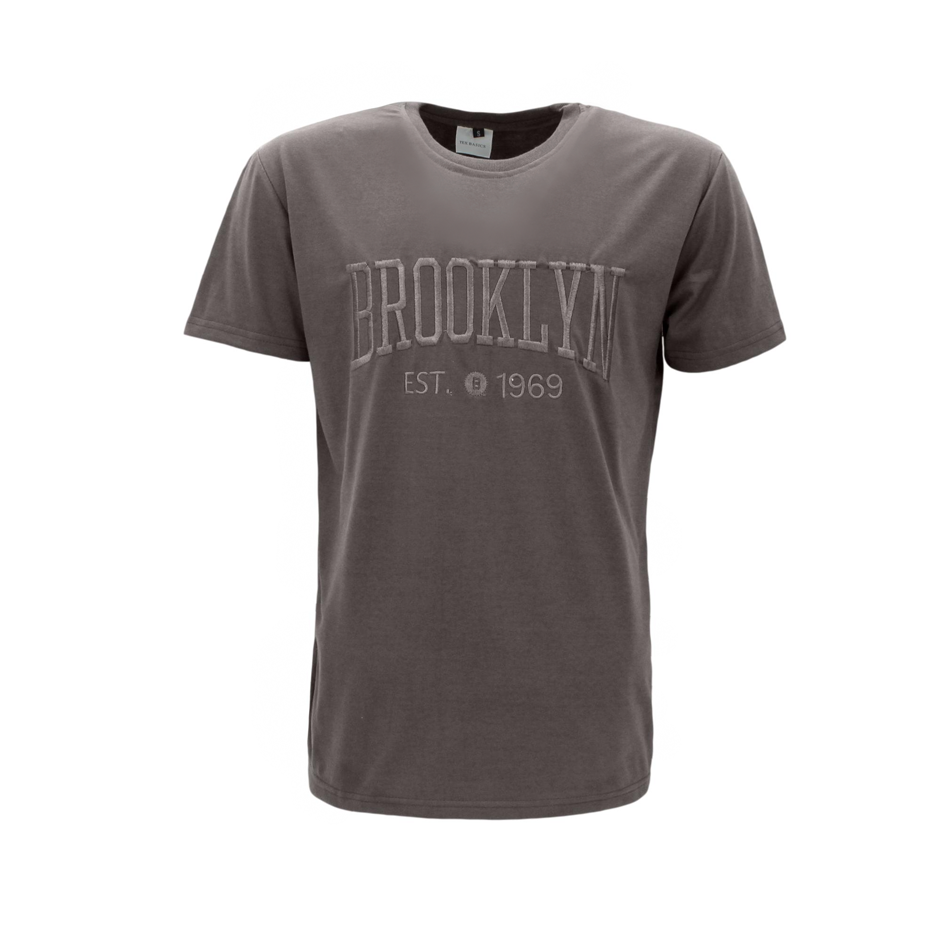 FIL Men's Embroidered Cotton Crew Neck T-Shirt Tee Short Sleeve - Brooklyn - Picture 25 of 25