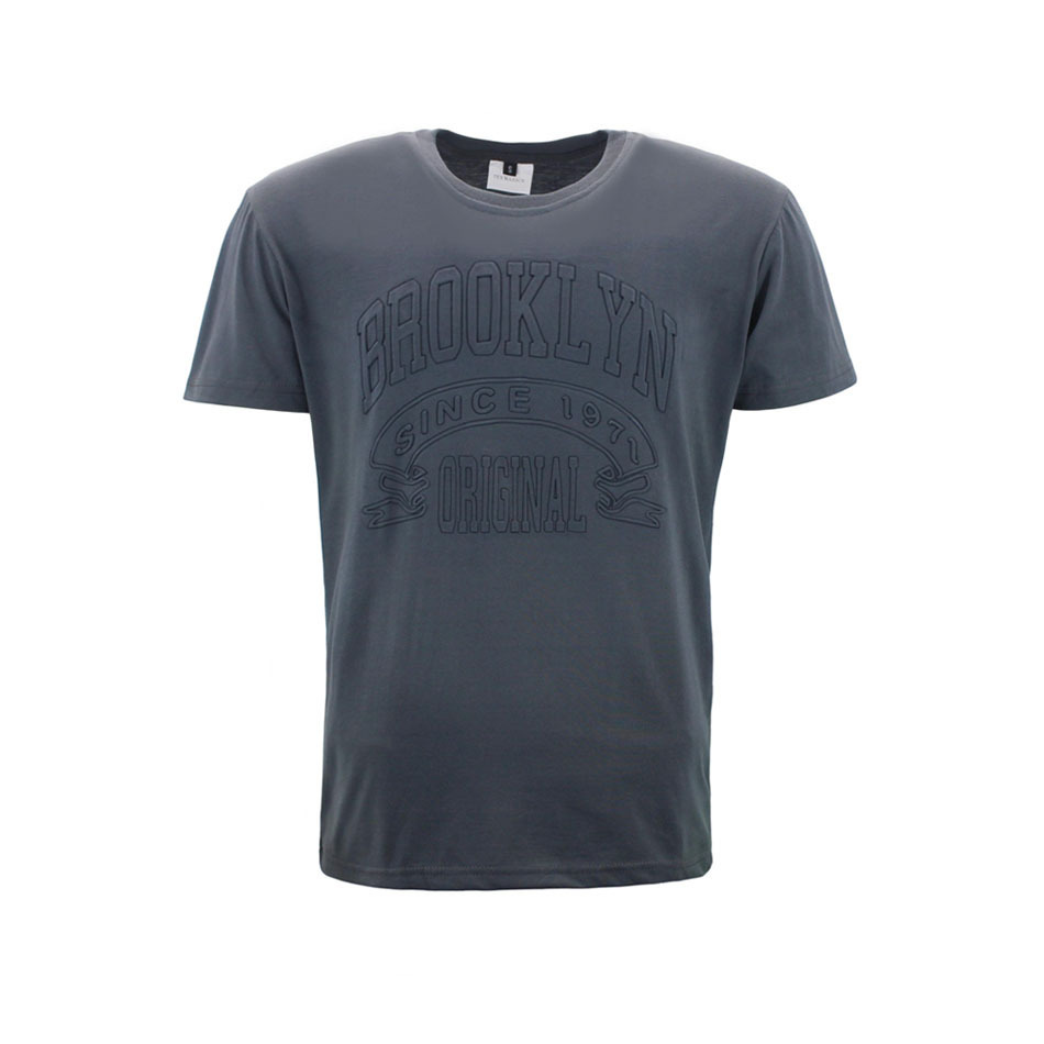 FIL Men's Embossed Cotton Crew Neck T-Shirt Tee Short Sleeve - Brooklyn - Picture 4 of 9