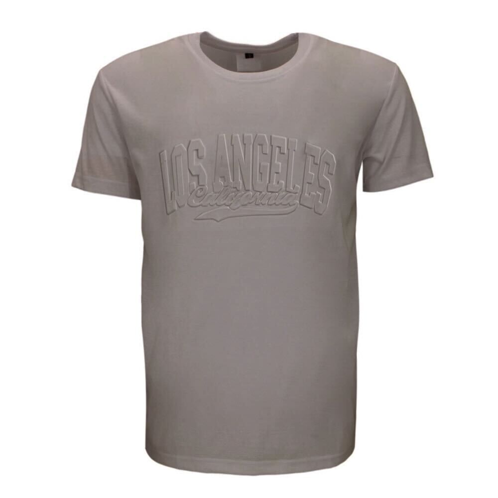 FIL Men's Embossed Casual Cotton Crew Neck T-Shirt Tee Short Sleeve - Los Angele - Picture 7 of 7