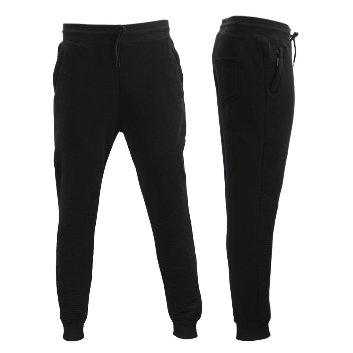 Men's Unisex Fleece Lined Jogger Track Pants Casual Gym Zipped Pockets ...