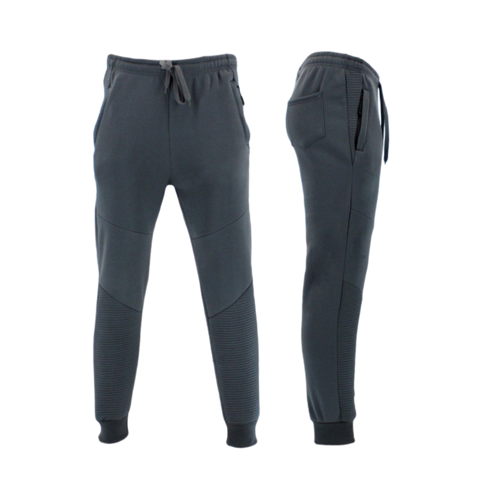 Men's Unisex Fleece Lined Jogger Track Pants Casual Gym Zipped Pockets Slim Cuff - Picture 30 of 30