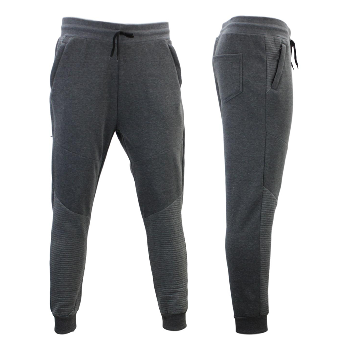 Men's Unisex Fleece Lined Jogger Track Pants Casual Gym Zipped Pockets ...